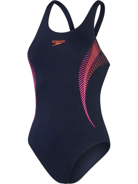 Speedo Muscleback One Piece - Navy/Pink/Orange