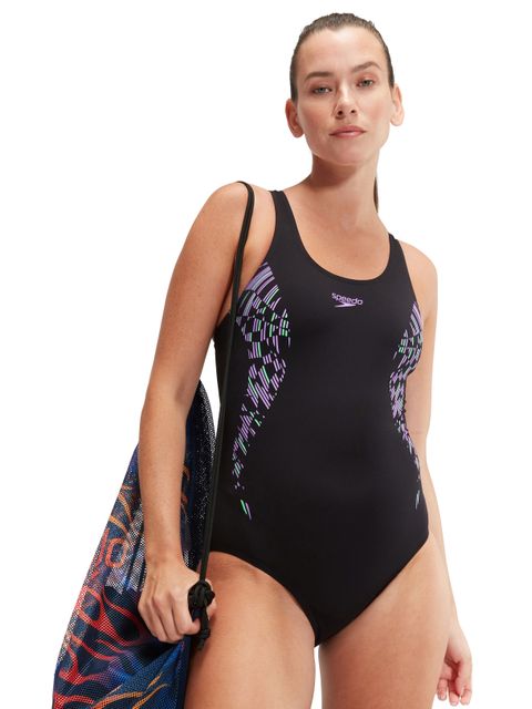 Speedo Muscleback One Piece - Navy/Purple/Green