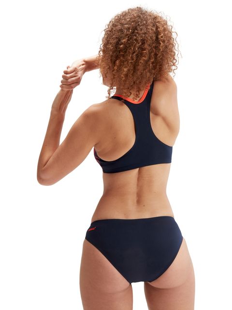Speedo Two Piece - Navy/Pink/Orange