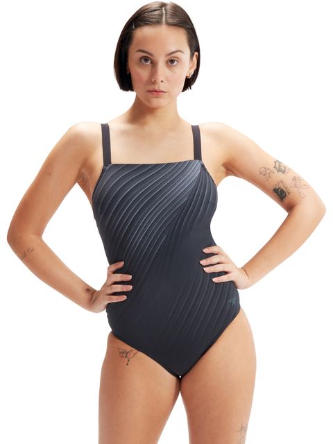Speedo Amberglow Shaping One Piece - Black/Charcoal