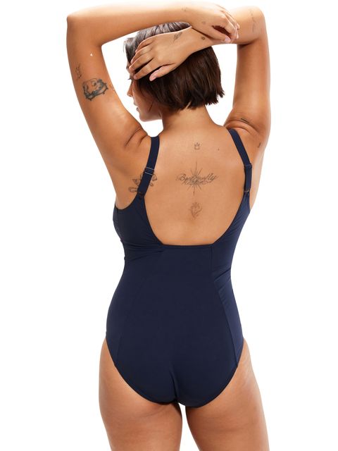 Speedo Shaping Contour Eclipse One Piece - True Navy/Deep Plum
