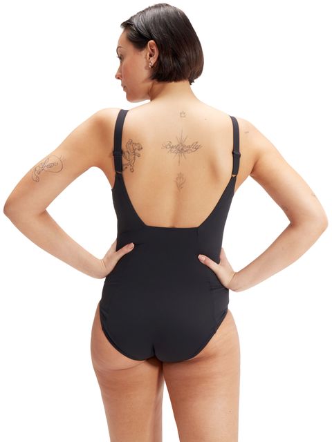 Speedo Contour Eclipse Shaping One Piece - Black/Ocean Depths