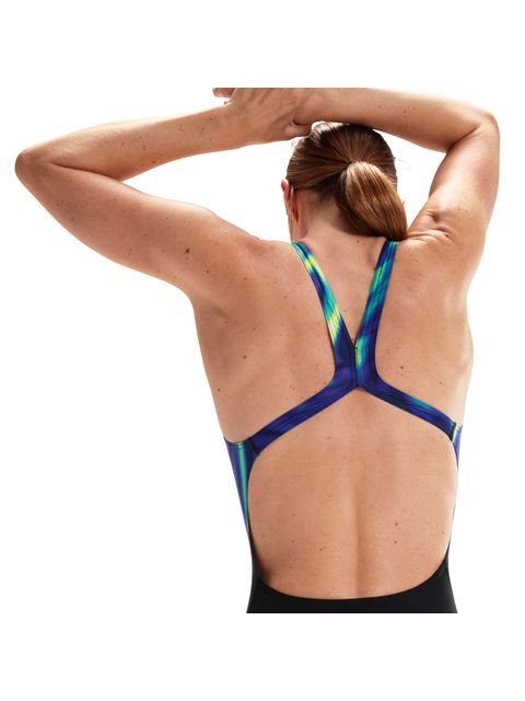 Speedo Powerback One Piece - Chroma Blue/Aquarium/Bright Zest