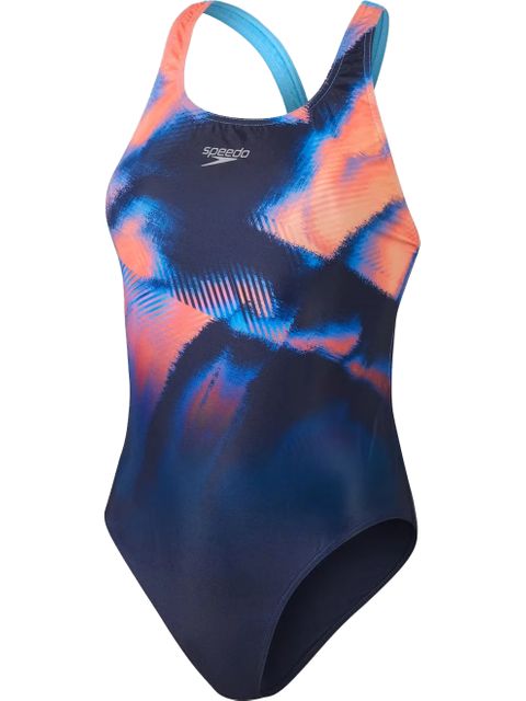 Speedo Powerback One Piece - Navy/Red/Blue