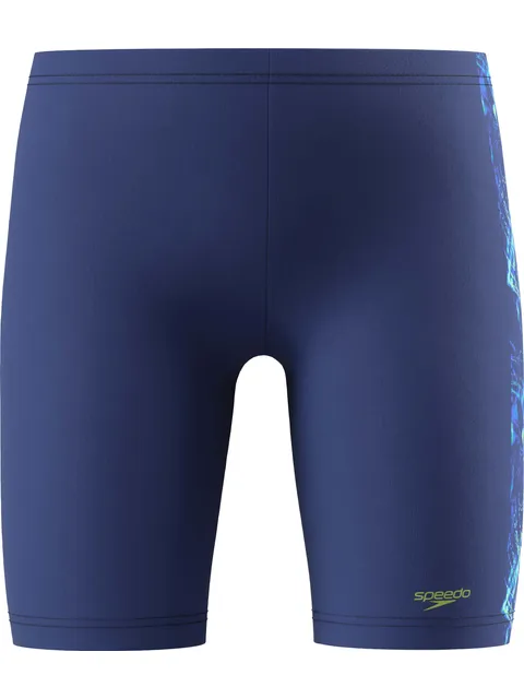 Speedo Printed Panel Jammers - Night Watch/Citrus Green