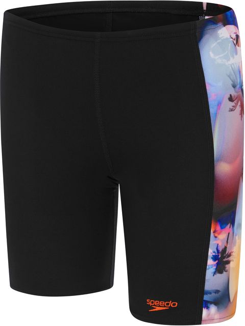 Speedo Digital Panel Jammers - Black/Red Ginger