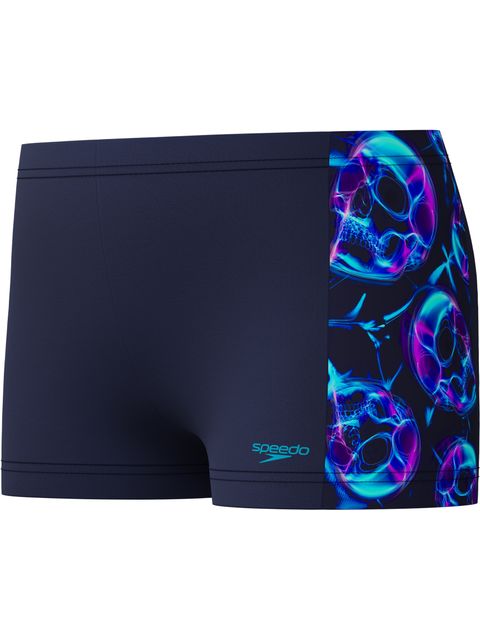 Speedo Allover Print Panel Aquashorts - Peacoat/Blue