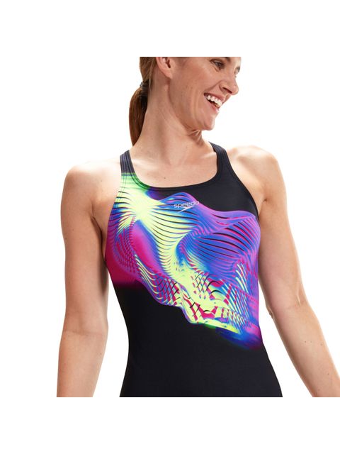 Speedo Medalist One Piece - Electric Pink/Miami Lilac/Bright Zest