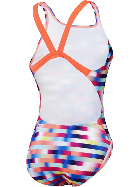 Speedo Leaderback One Piece - Red/Blue/Green