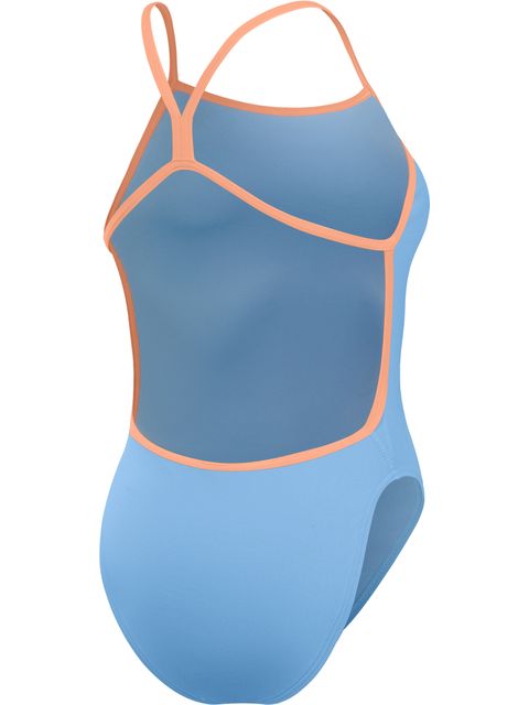 Speedo V-Back One Piece - Blue/Peach