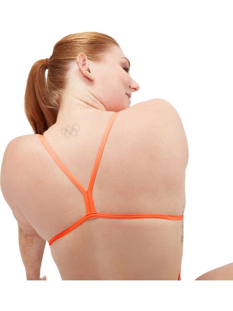 Speedo V-Back One Piece - Blue/Peach