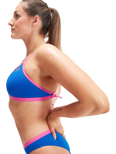 Speedo Tie Back Crop Top - Cobalt