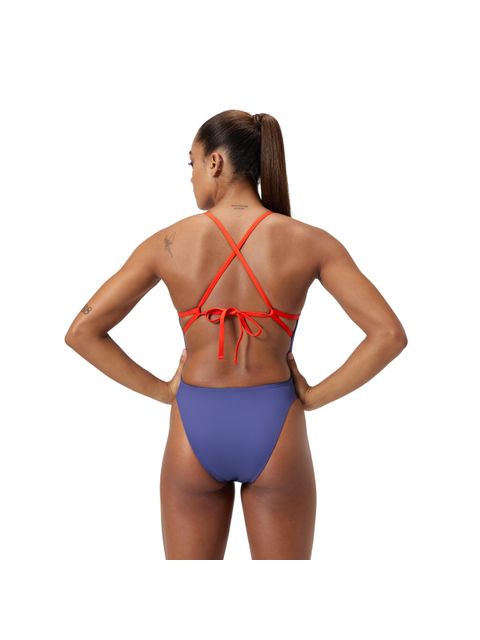 Speedo Solid Tie Back One Piece - Hapuna Blue