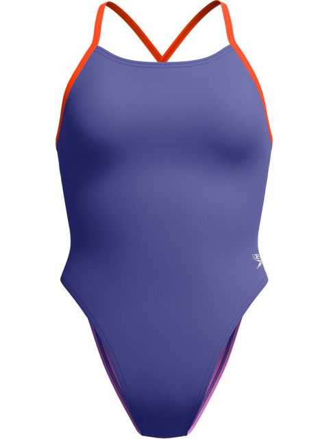 Speedo Solid Tie Back One Piece - Hapuna Blue