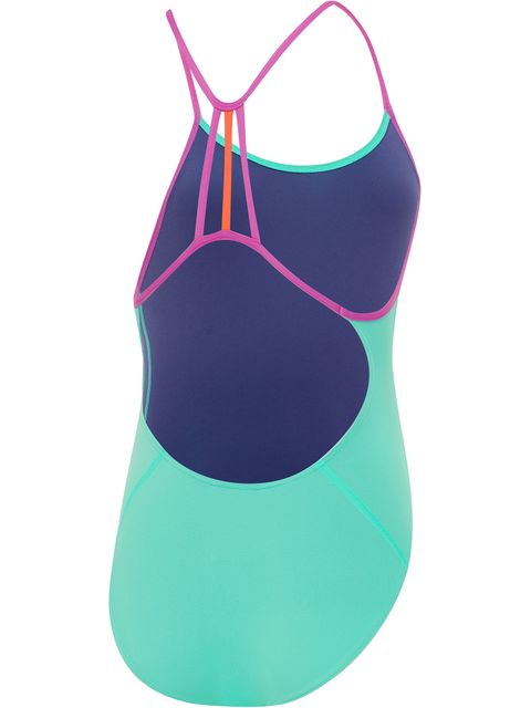 Speedo Solid Lane Line Back One Piece - Arctic Glass