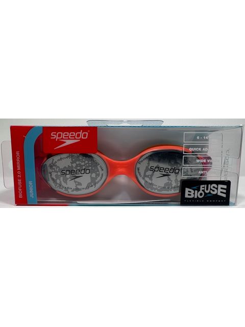 Speedo Biofuse 2.0 Junior Goggles - Chrome Mirror/Cobalt/Blue/Orange