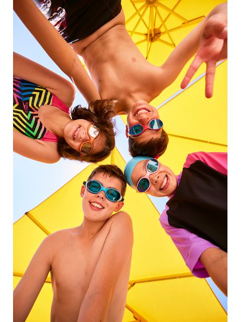 Speedo Biofuse 2.0 Junior Goggles - Chrome Mirror/Cobalt/Blue/Orange