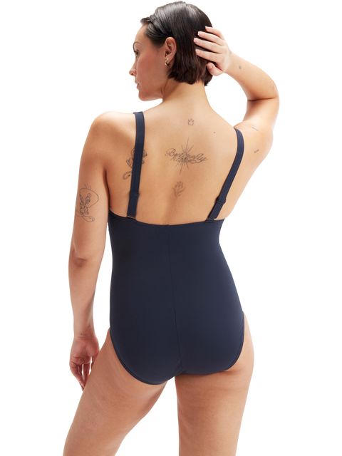 Speedo Visually Shape Body One Piece - Navy/Berry