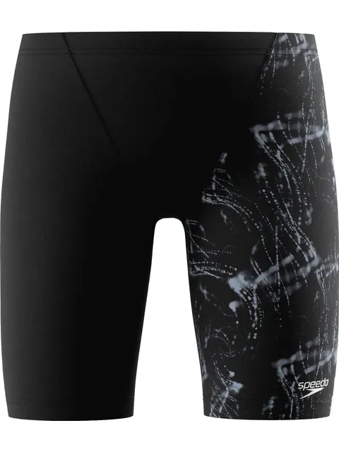 Speedo Printed V-Cut Jammers - Black/Dark Grey