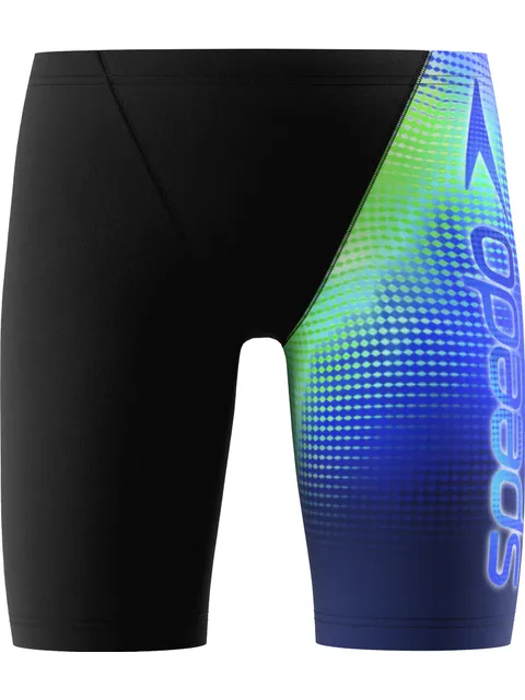 Speedo Digital Printed V-Cut Jammers - Black/Blue