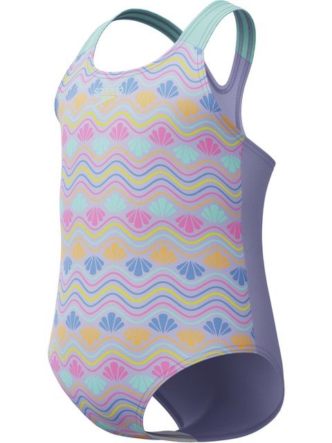 Speedo Toddler Girls Print One Piece - Bright Lavender