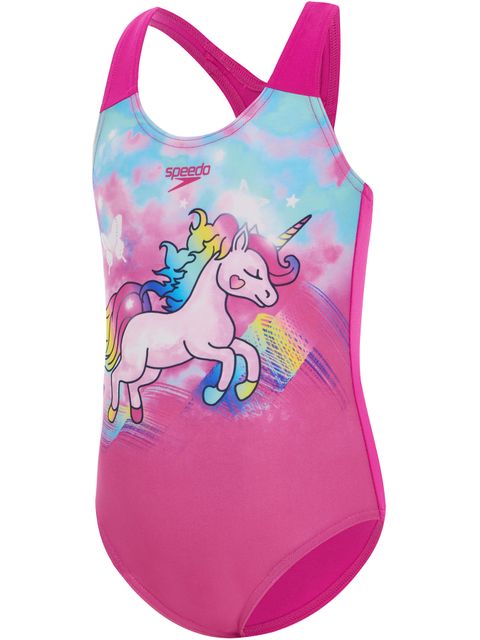 Speedo Toddlers One Piece - Electric Pink/Blue