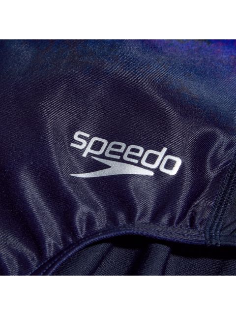 Speedo Lane Line Back One Piece - Navy/Pink/Cobalt
