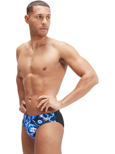 Speedo 7cm Briefs - Black/Cobalt/Blue