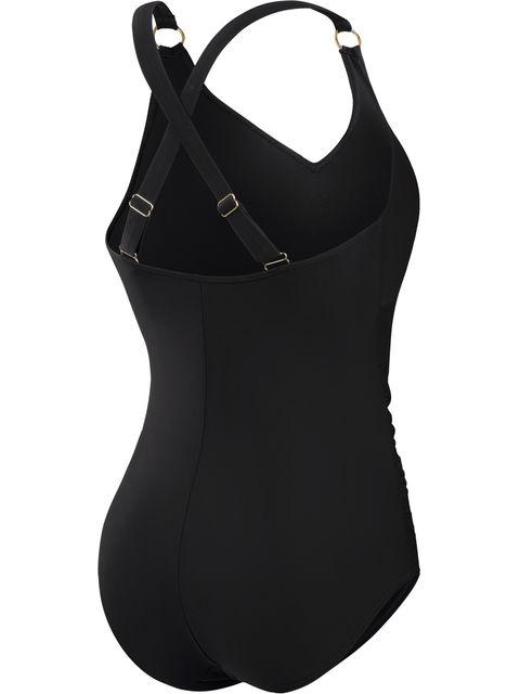 Speedo Shaping V-Neck One Piece - Black