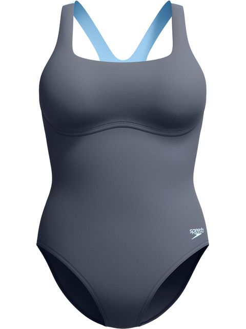 Speedo Flex Band Swim Bra One Piece - Grey Lead
