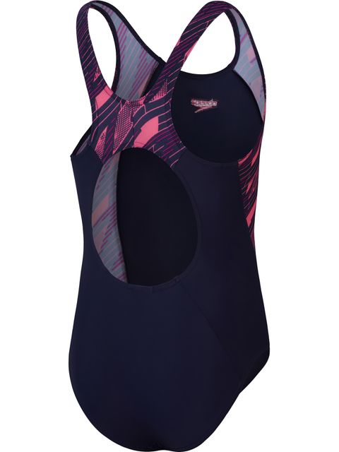 Speedo Splice Muscleback One Piece - Hyperboom/Navy/Pink