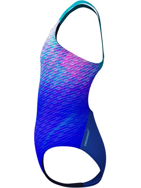 Speedo Print Placement Powerback One Piece - Sapphire/Blue