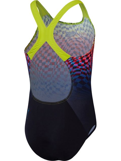 Speedo Powerback One Piece - Black/Lime/Pink