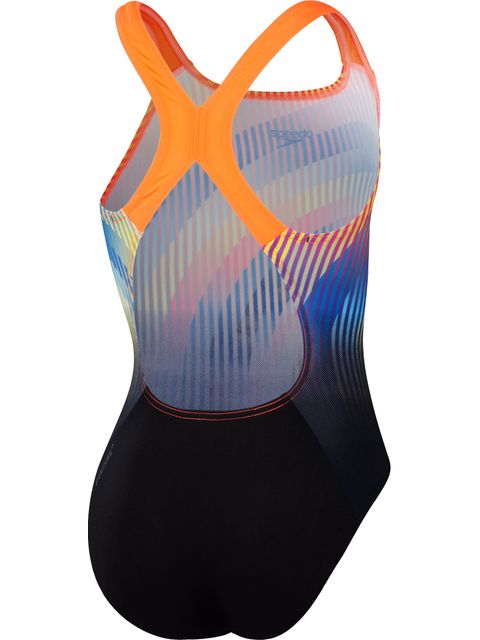 Speedo Powerback One Piece - Red/Cobalt/Lemon