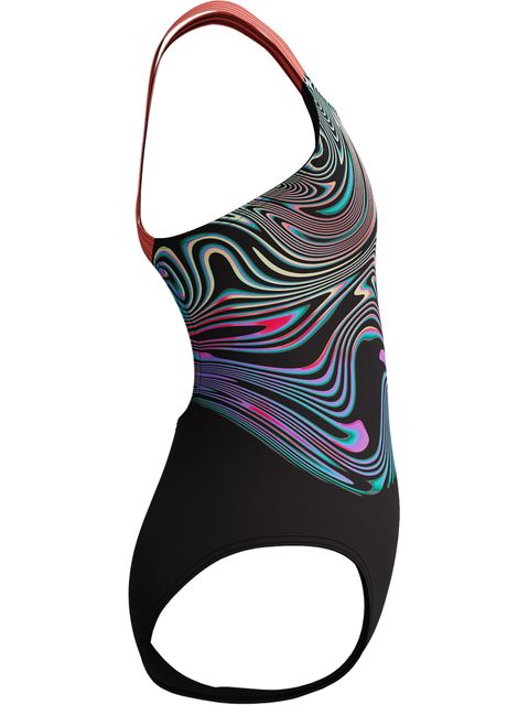 Speedo Digital Placement Powerback One Piece - Neon Coral