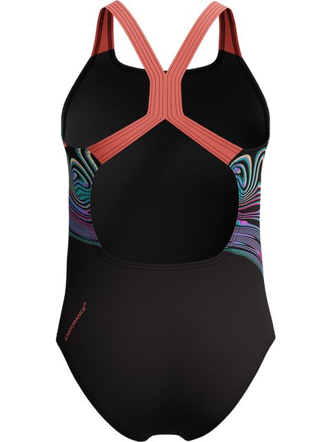 Speedo Digital Placement Powerback One Piece - Neon Coral