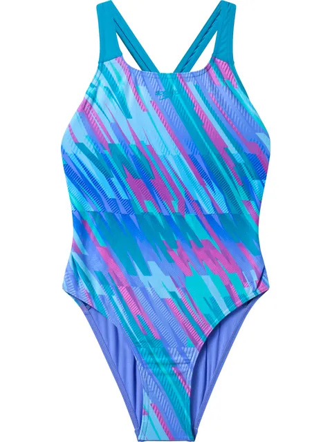 Speedo Printed Powerback One Piece - Moonlight Lavender