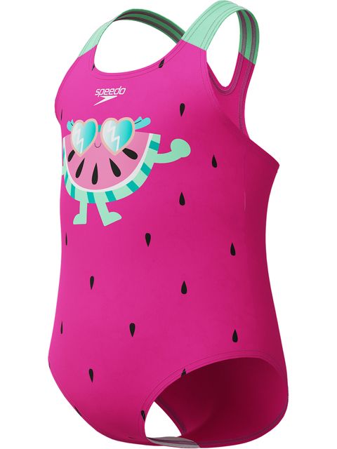 Speedo Toddlers One Piece - Watermelon/Neon Bubblegum