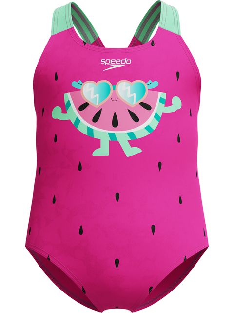 Speedo Toddlers One Piece - Watermelon/Neon Bubblegum