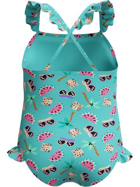 Speedo Toddlers Frill One Piece - Watermelon/Arctic Glass