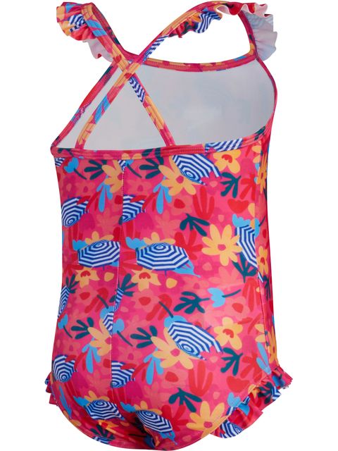Speedo Toddler Frill Thinstrap One Piece - Pink/Yellow/Coral