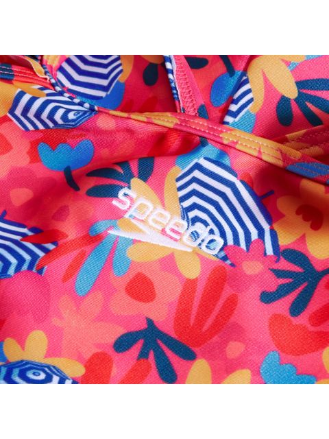 Speedo Toddler Frill Thinstrap One Piece - Pink/Yellow/Coral