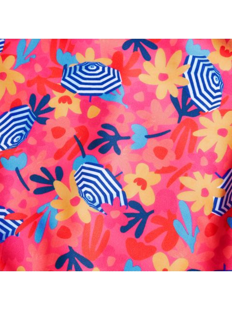 Speedo Toddler Frill Thinstrap One Piece - Pink/Yellow/Coral