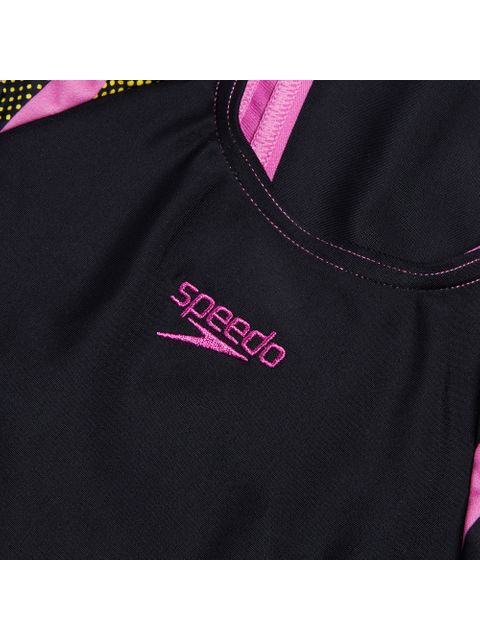 Speedo Panel Legsuit - Pink/Lemon