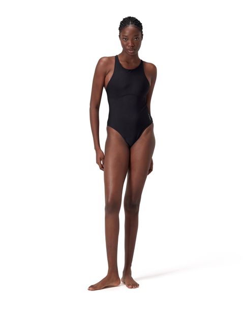 Speedo Solid Highneck One Piece - Anthracite
