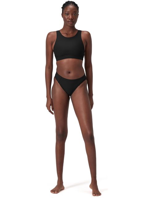Speedo Solid Highneck Bikini Top with Mesh - Anthracite