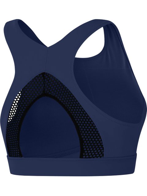 Speedo Solid Highneck Bikini Top with Mesh - Cerulean Blue