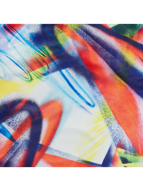 Speedo Lattice Tie Back One Piece - Watermelon/Navy/Lime