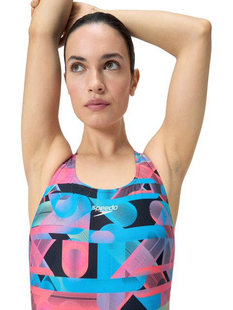 Speedo Powerback One Piece - Red/Blue