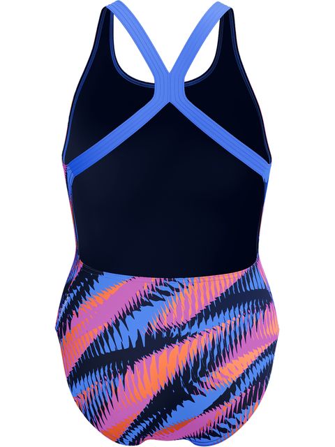 Speedo Allover Digital Powerback One Piece - Razor Sharp/Diva